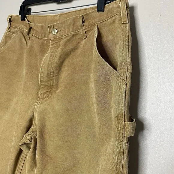 Vintage Carhartt B11 BRN Carpenter Pants‎ Mens SZ 36x32 Canvas Union Made In USA - Picture 5 of 16